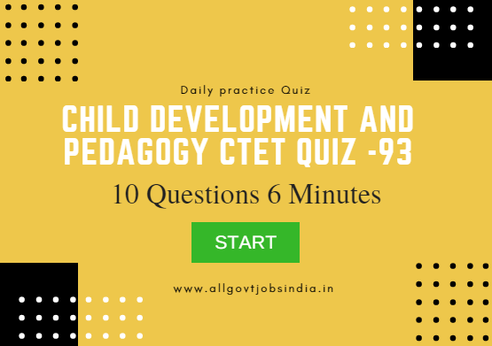 Child Development and Pedagogy CTET Quiz