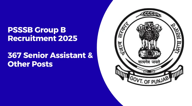 PSSSB Group B Recruitment 2025 Notification PDF Download