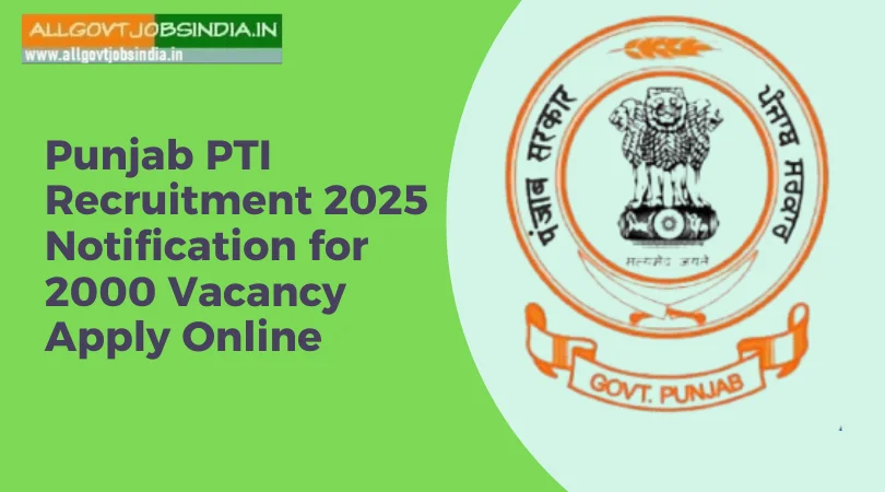Punjab PTI Recruitment 2025