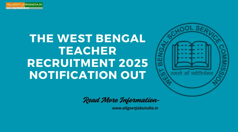 West Bengal Teacher Recruitment 2025 Notification is out