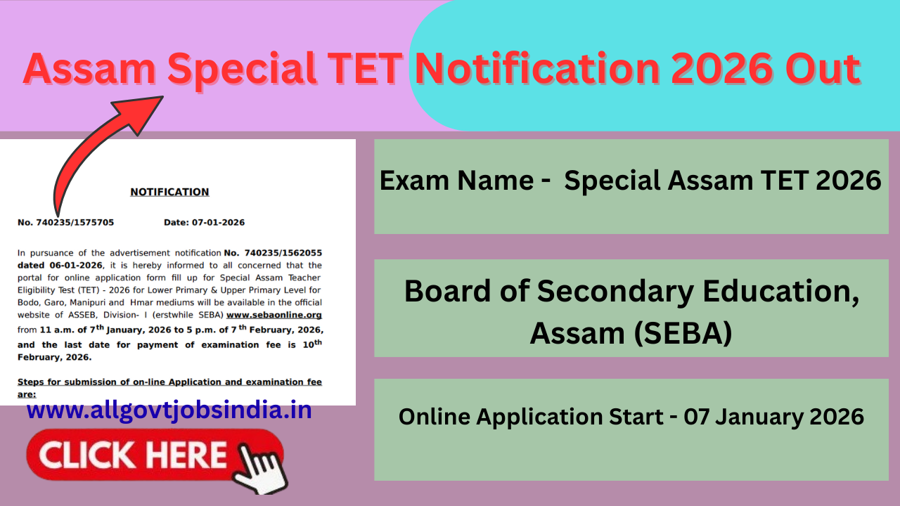Assam Special TET 2026: Online Form, Eligibility, Exam Pattern