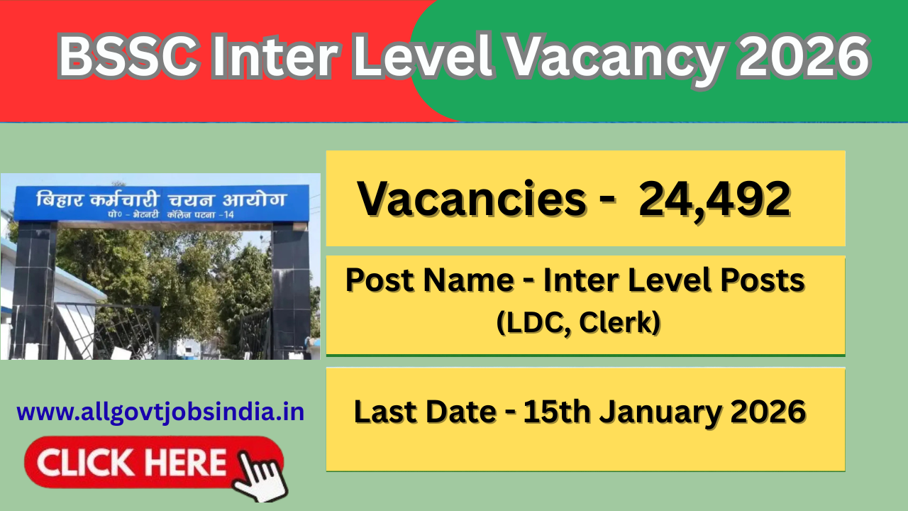 BSSC Inter Level Vacancy 2026 Apply Online for 24492 LDC