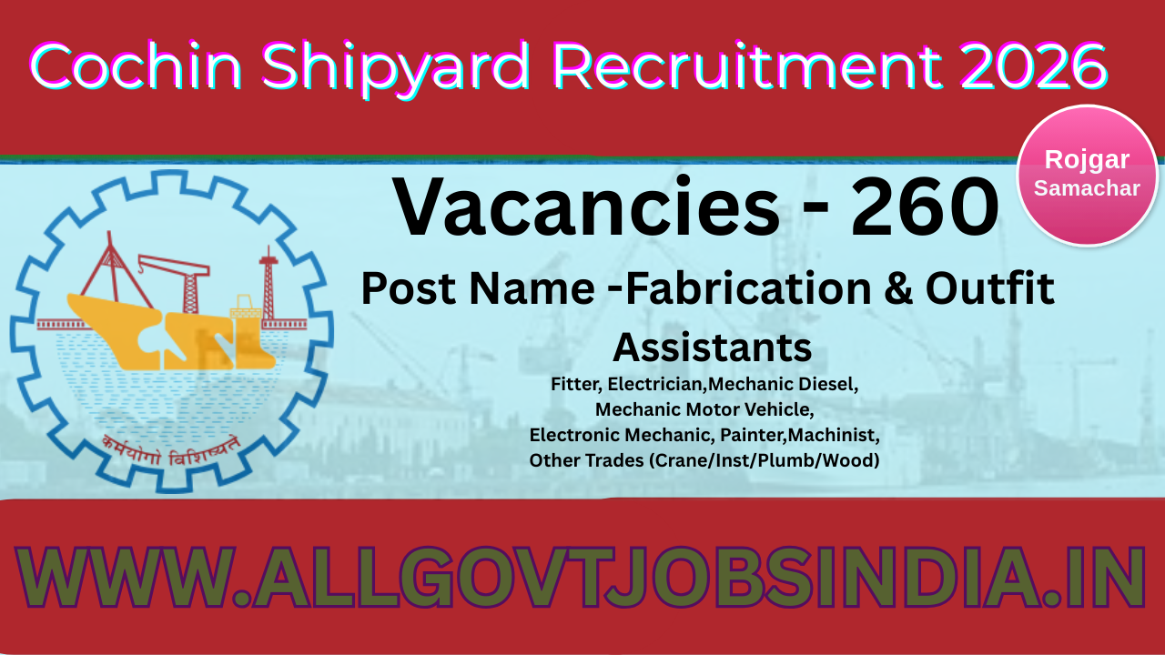 Cochin Shipyard Recruitment 2026