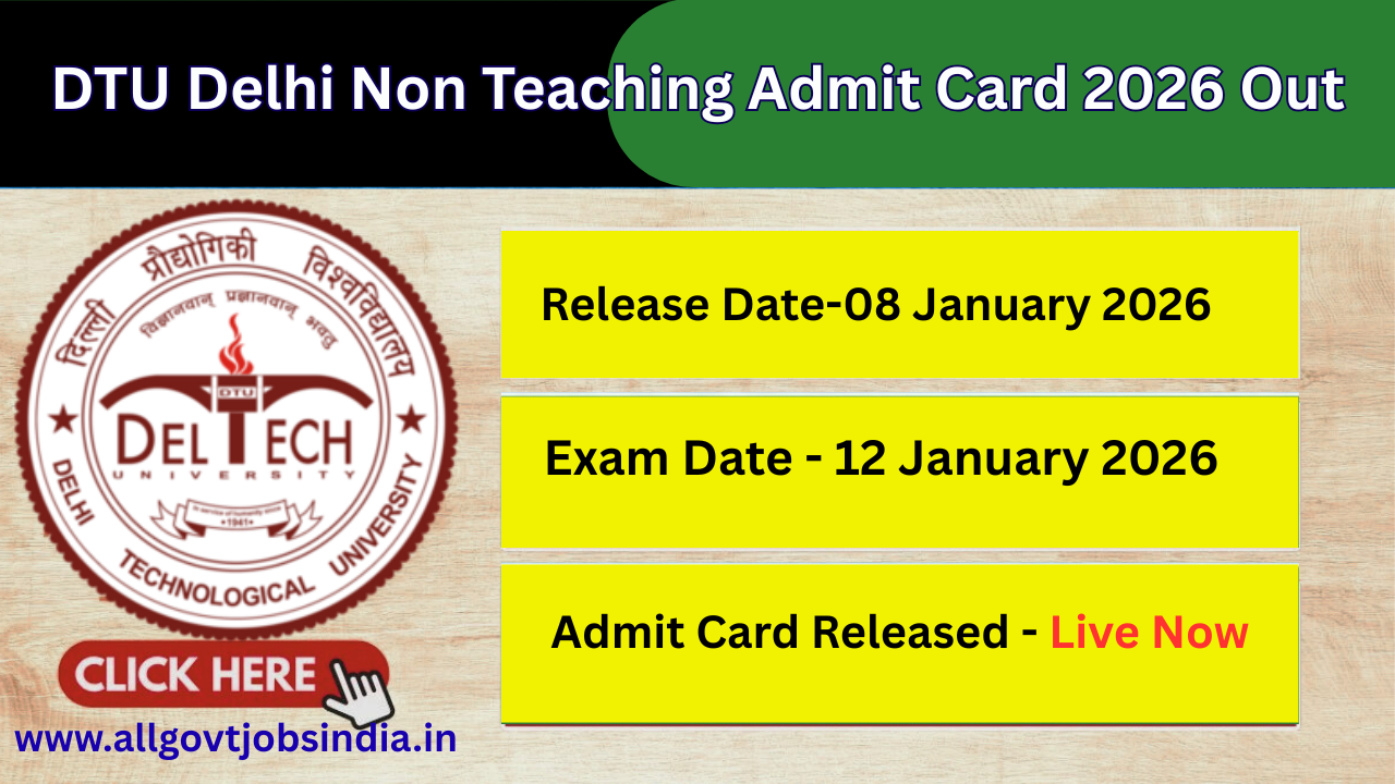 DTU Delhi Non Teaching Admit Card 2026