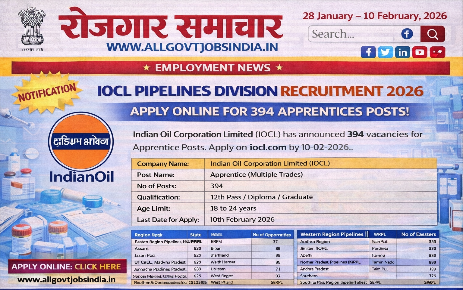 IOCL Apprentice Recruitment 2026
