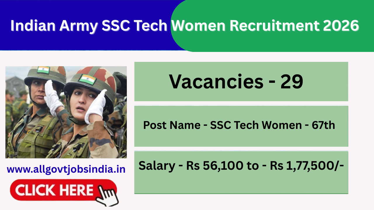 Indian Army SSC Tech 67th Women Recruitment 2026