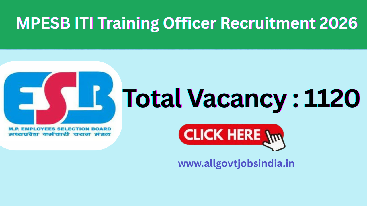 MP ITI Training Officer Vacancy 2026