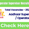 Aadhaar Operator Supervisor Recruitment 2026 – Apply Online for 252 Posts