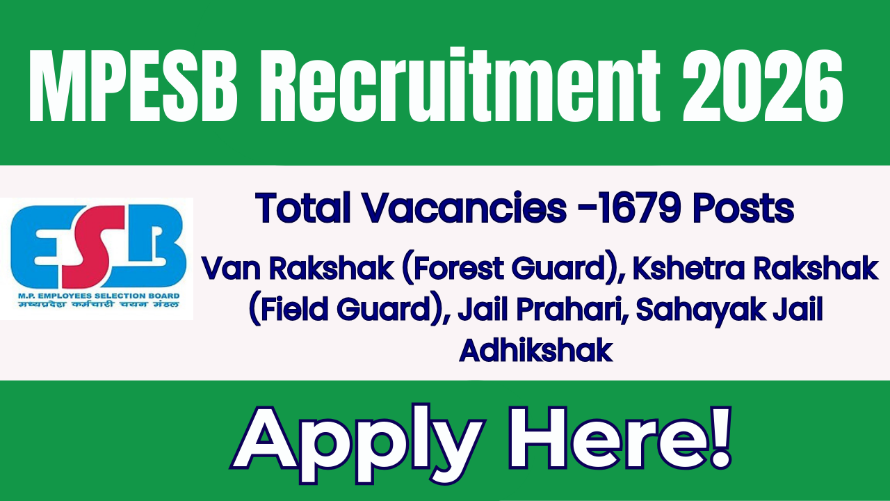 MPESB Recruitment 2026 Notification Out for 1679 Forest Guard