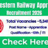 RRC Western Railway Apprentice Recruitment 2026 – Apply Online for 5,349 Posts