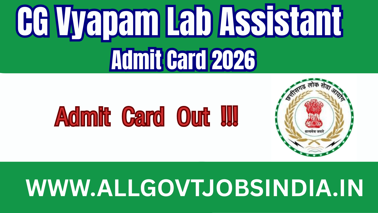 CG Vyapam Lab Assistant Admit Card 2026 Download