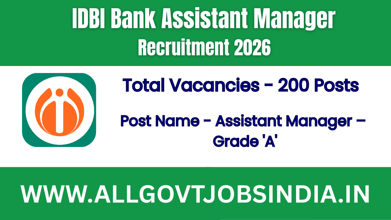 IDBI Bank Assistant Manager Recruitment 2026