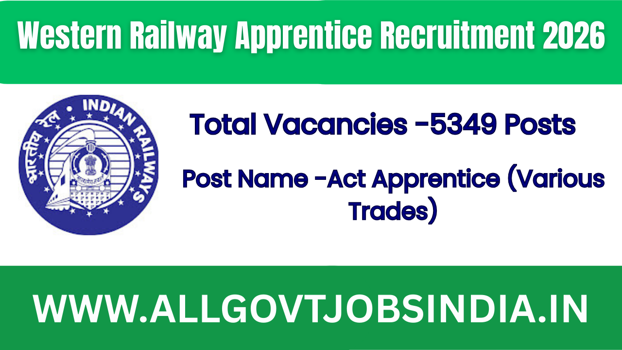 RRC Western Railway Act Apprentice Recruitment 2026 Online Form for 5349 Posts