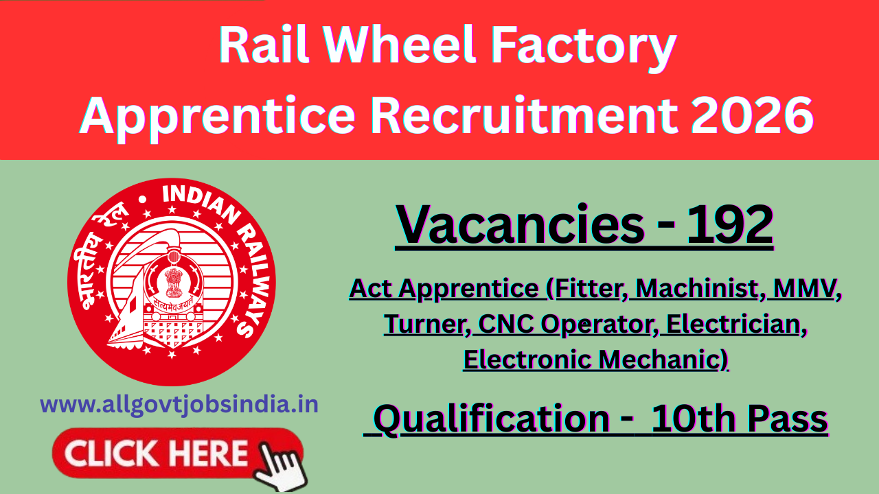Rail Wheel Factory Apprentice Recruitment 2026