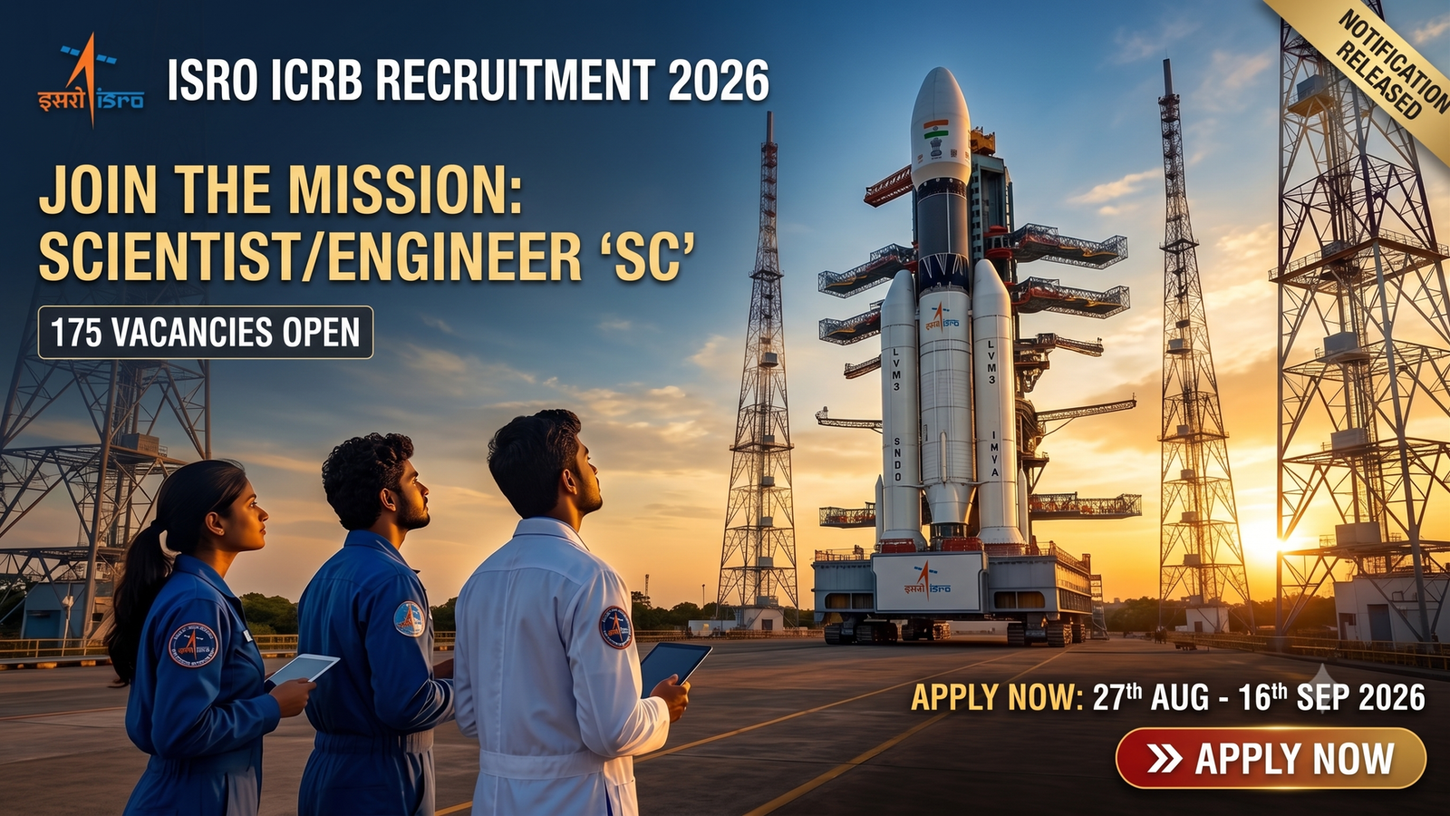 ISRO Scientist Engineer Recruitment 2026: 175 Vacancies, Apply Online