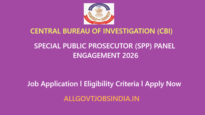 CBI Special Public Prosecutor Recruitment 2026