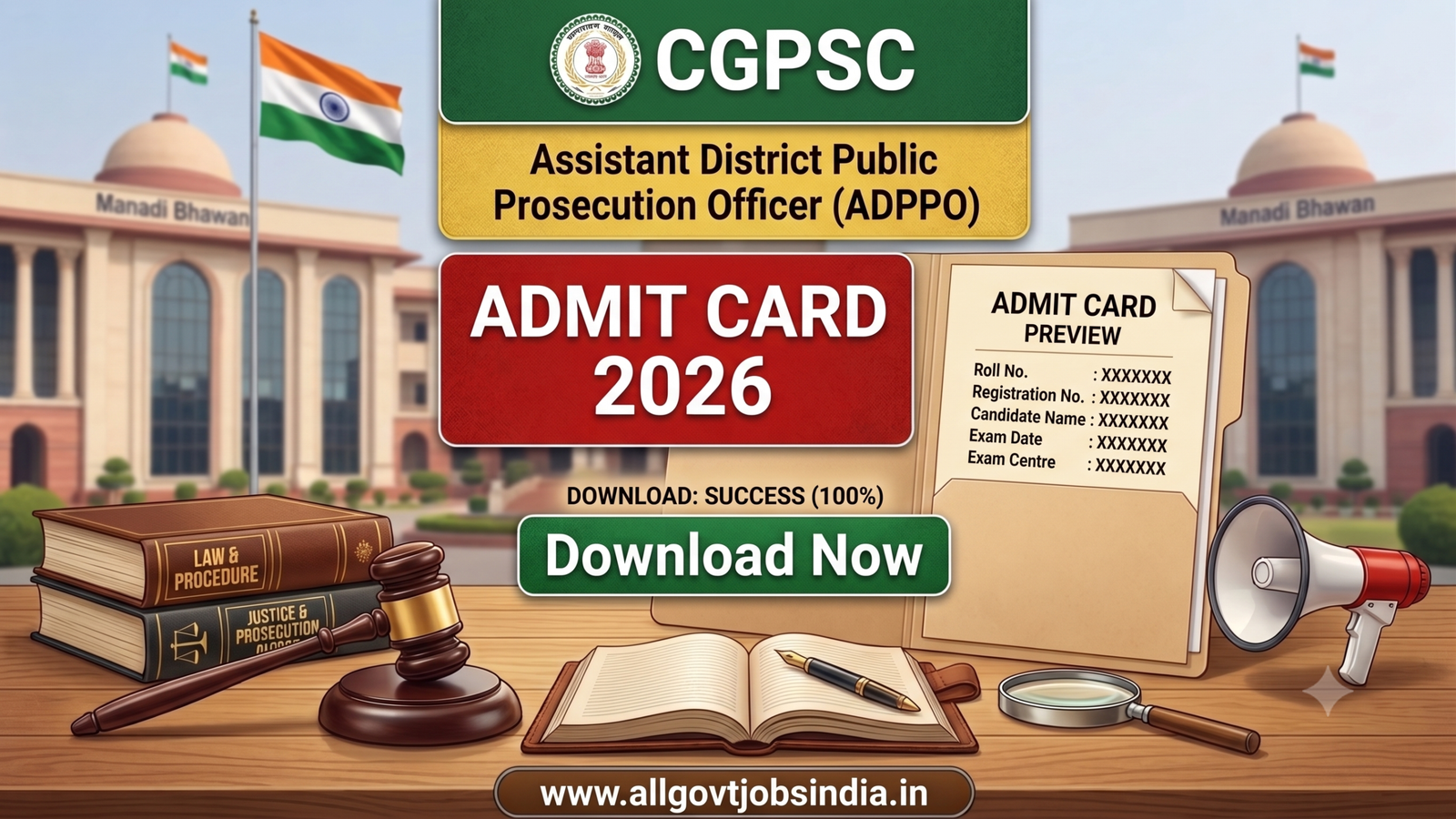 CGPSC ADPO Exam Date 2026 and Admit Card