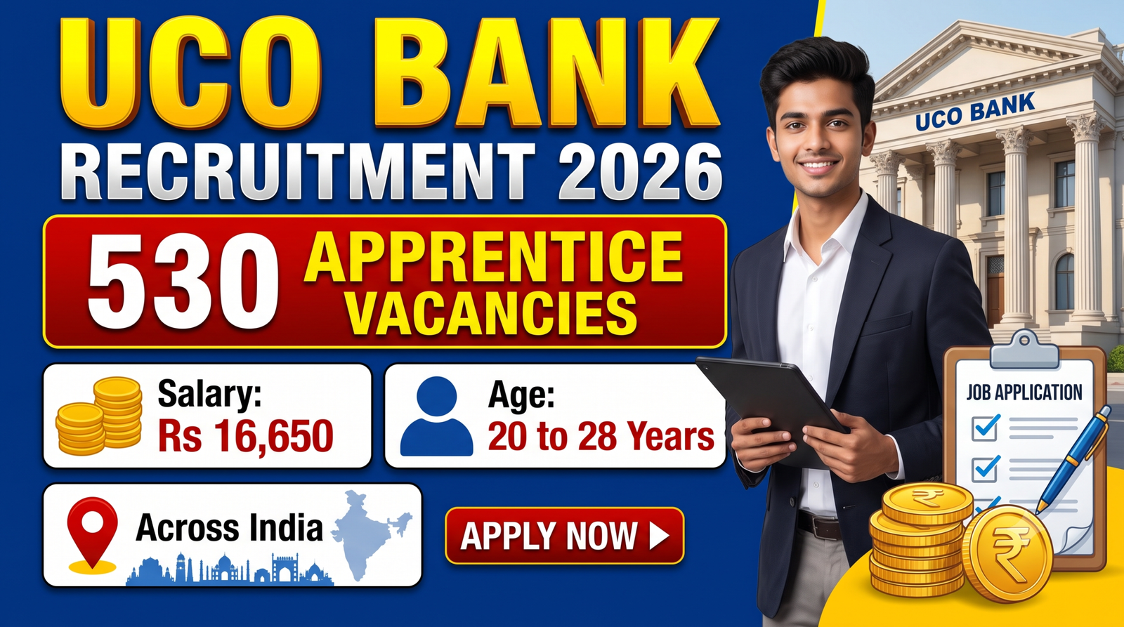 UCO Bank Apprentice Recruitment 2026 for 530 Apprentice Posts